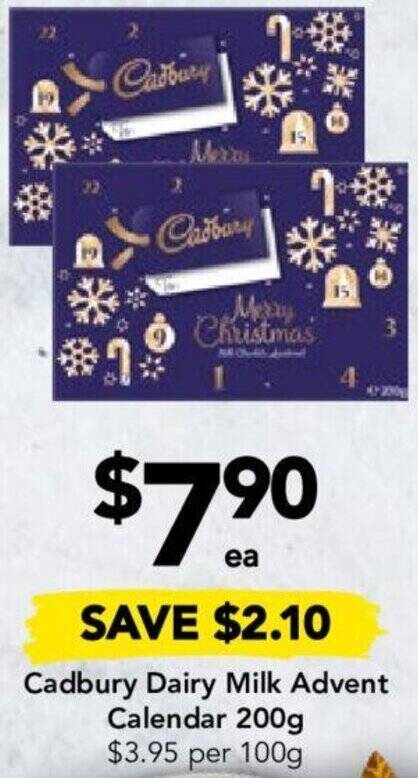 Drakes Cadbury Dairy Milk Advent Calendar 200g offer