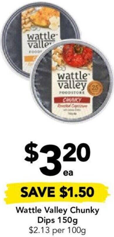 Drakes Wattle Valley Chunky Dips 150g offer