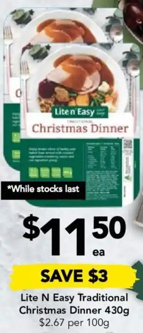 Lite N Easy Traditional Christmas Dinner 430g