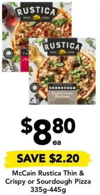 Drakes McCain Rustica Thin & Crispy or Sourdough Pizza 335g-445g offer