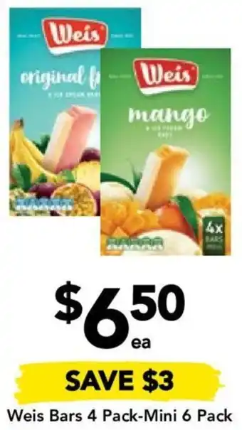 Drakes Weis Bars 4 Pack-Mini 6 Pack offer