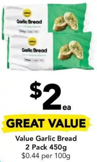 Drakes Value Garlic Bread 2 Pack 450g offer