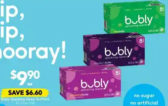 Drakes Bubly Sparkling Water 8x375ml offer