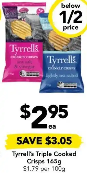 Drakes Tyrrell's Triple Cooked Crisps 165g offer