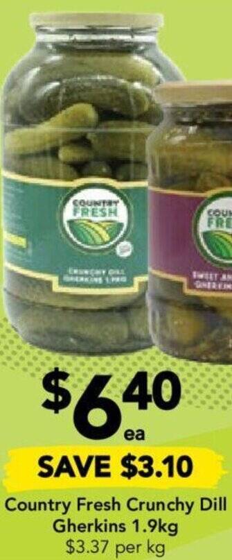 Drakes Country Fresh Crunchy Dill Gherkins 1.9kg offer