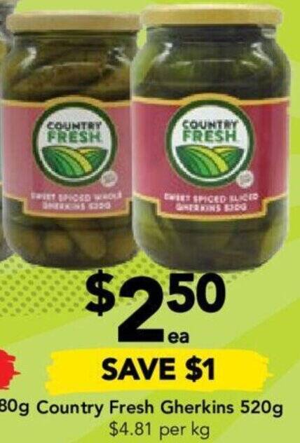 Drakes Country Fresh Gherkins 520g offer