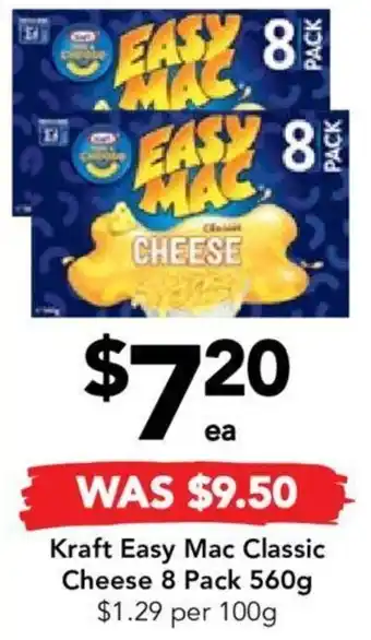 Drakes Kraft Easy Mac Classic Cheese 8 Pack 560g offer
