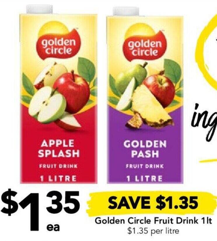 Drakes Golden Circle Fruit Drink 1 lt offer