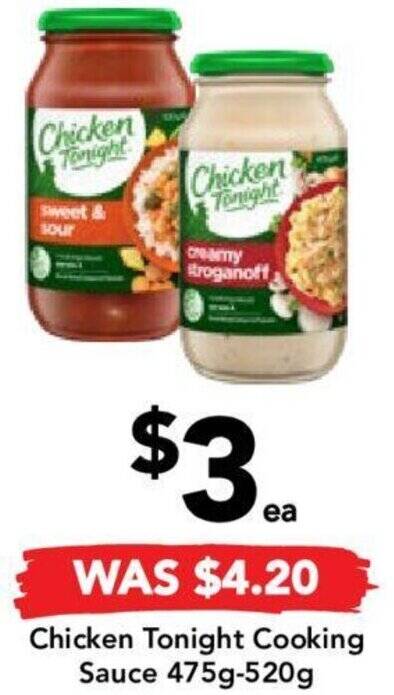 Drakes Chicken Tonight Cooking Sauce 475g-520g offer