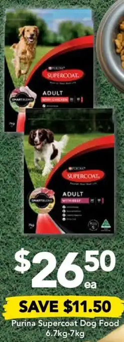 Drakes Purina Supercoat Dog Food 6.7kg-7kg offer
