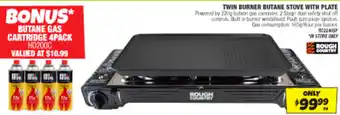 Autobarn TWIN BURNER BUTANE STOVE WITH PLATE offer