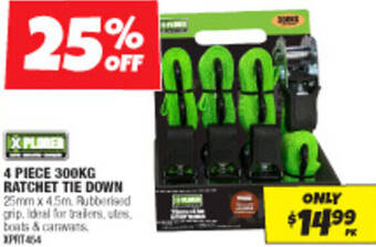 Autobarn 4 PIECE 300KG RATCHET TIE DOWN offer