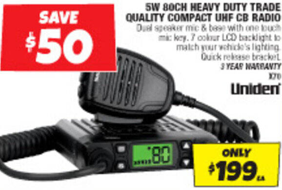 Autobarn 5W BOCH HEAVY DUTY TRADE QUALITY COMPACT UHF CB RADIO offer
