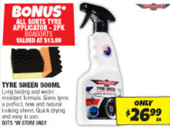 Autobarn TYRE SHEEN 500ML offer