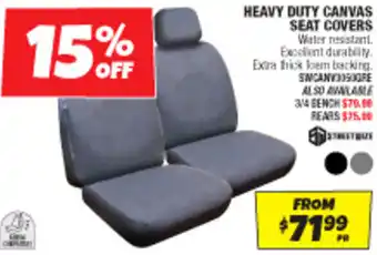 Autobarn HEAVY DUTY CANVAS SEAT COVERS offer
