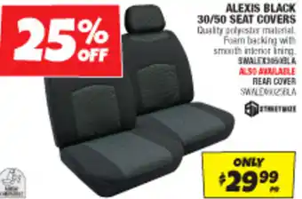 Autobarn ALEXIS BLACK 30/50 SEAT COVERS offer