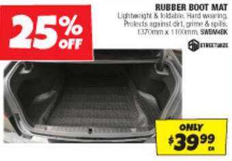 Autobarn RUBBER BOOT MAT offer