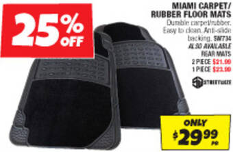 Autobarn MIAMI CARPER/RUBBER FLOOR MATS offer