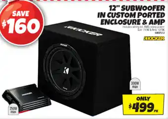 Autobarn 12 SUBWOOFER IN CUSTOM PORTED ENCLOSURE & AMP offer