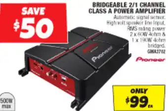 Autobarn BRIDGEABLE 2/1 CHANNEL CLASS A POWER AMPLIFIER offer