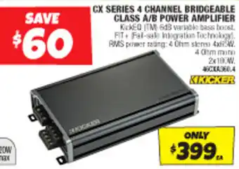 Autobarn CX SERIES 4 CHANNEL BRIDGEABLE CLASS A/B POWER AMPLIFIER offer