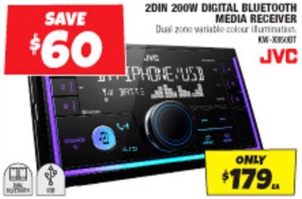 Autobarn 2DIN 200W DIGITAL BLUETOOTH MEDIA RECEIVER offer