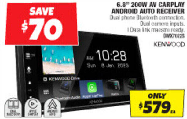 Autobarn 6.8 200W AV CARPLAY ANDRIOD AUTO RECEIVER offer