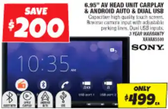 Autobarn 6.95" AV HEAD UNIT CARPLAY & ANDROID AUTO & DUAL USB offer