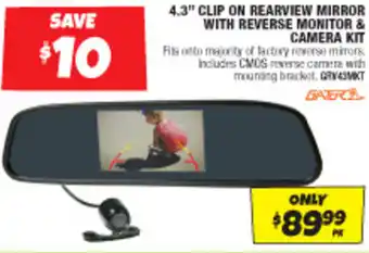 Autobarn 4.3" CLIP ON REARVIEW MIRROR WITH REVERSE MONITOR & CAMERA KIT offer