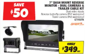 Autobarn 7 DASH MOUNT REVERSE MONITOR -DUAL CAMERAS & TRAILER CABLE KIT offer