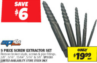 Autobarn 5 PIECE SCREW EXTRACTOR SET offer