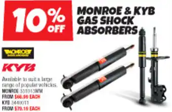 MONROE & KYB GAS SHOCK OFF ABSORBERS