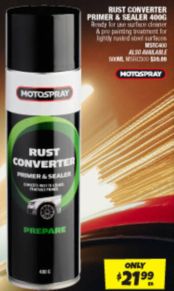 Autobarn RUST CONVERTER PRIMER & SEALER 400G offer