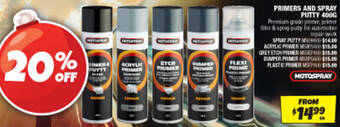 Autobarn PRIMERS AND SPRAY PUTTY 400G offer
