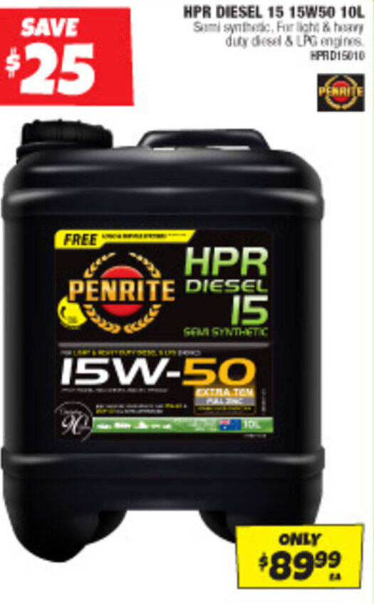 Autobarn HPR DIESEL 15 15W50 10L offer