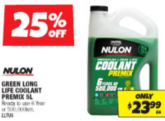Autobarn GREEN LONG LIFE COOLANT PREMIX 5L offer