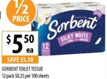 Supabarn SORBENT TOILET TISSUE offer
