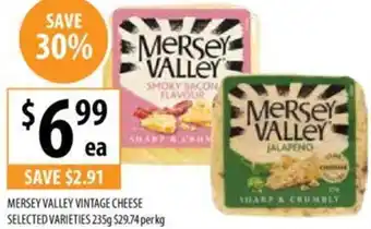 Supabarn MERSEY VALLEY VINTAGE CHEESE 235g offer
