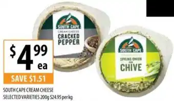 Supabarn SOUTH CAPE CREAM CHEESE 200g offer