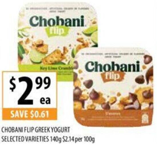 CHOBANI FLIP GREEK YOGURT 140g offer at Supabarn