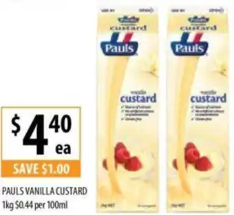 Supabarn PAULS VANILLA CUSTARD 1kg offer