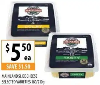 Supabarn MAINLAND SLICE CHEESE 180/210g offer