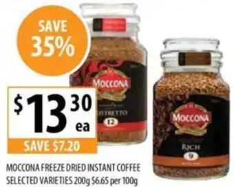 Supabarn MOCCONA FREEZE DRIED INSTANT COFFEE 200g offer