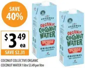 Supabarn COCONUT COLLECTIVE ORGANIC COCONUT WATER 1 litre offer