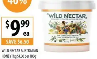 Supabarn WILD NECTAR AUSTRALIAN HONEY 1kg offer