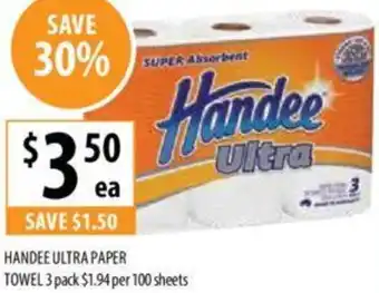 Supabarn HANDEE ULTRA PAPER TOWEL offer
