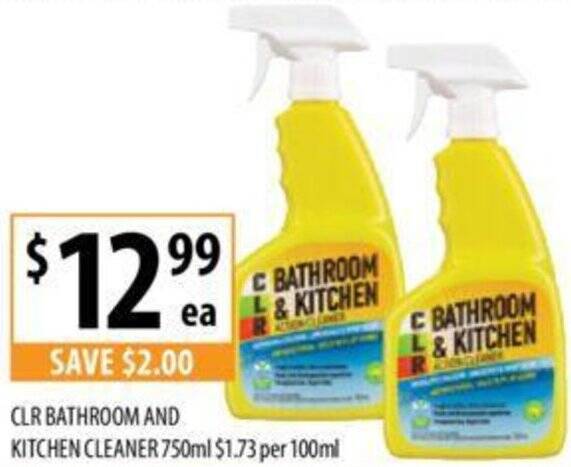 Supabarn CLR BATHROOM AND KITCHEN CLEANER 750ml offer