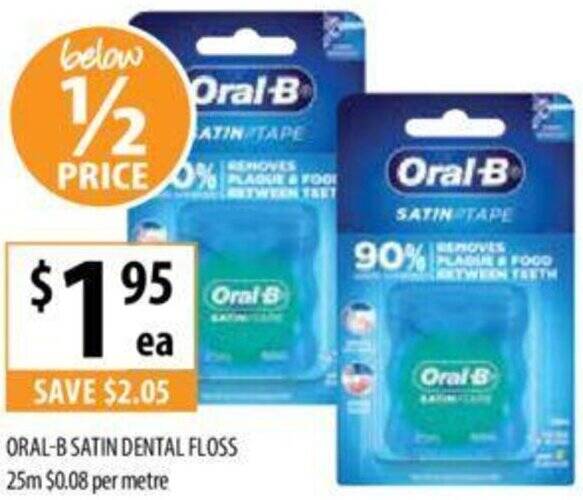 Supabarn ORAL-B SATIN DENTAL FLOSS 25m offer
