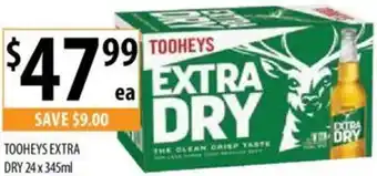 Supabarn TOOHEYS EXTRA DRY 24 x 345ml offer