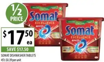 Supabarn SOMAT DISHWASHER TABLETS 45's offer
